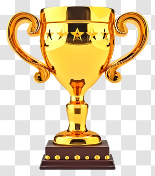 Golden Winner Cup - Golden Trophy For Achievement Transparent PNG