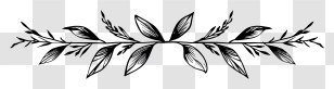 Black Line - Black Leaf Ornament Design Transparent PNG
