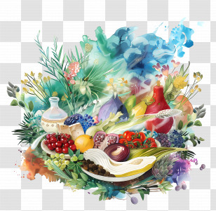 Shavuot - Colorful Still Life Of Food Transparent PNG