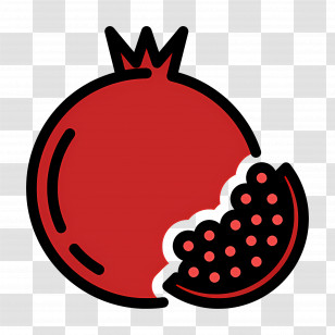 Pomegranate Fruit - Pomegranate Icon With Seeds Transparent PNG