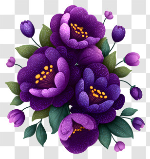Purple Flowers Art - Purple Flower Arrangement Transparent PNG