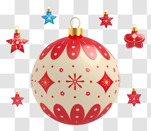 Red And White Ornament - Red And Golden Christmas Ornaments For Festive Decor Transparent PNG