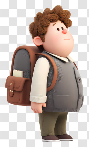 Student With School Backpack - Cartoon Boy With Backpack Transparent PNG
