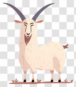 Mountain Goat - Cartoon Goat With Horns Transparent PNG