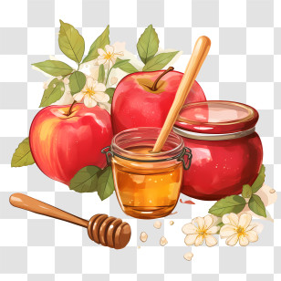 Honey Jar - Apples And Honey For Rosh Hashanah Transparent PNG