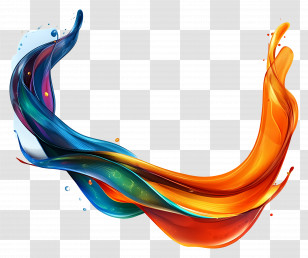 Abstract Border - Vibrant Abstract Paint Splash Transparent PNG