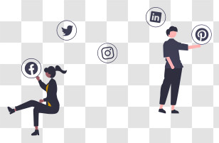 Smartphone - Social Media Icons With People Transparent PNG