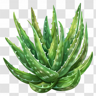 Aloe Vera - Lush Green Aloe Vera Plant Transparent PNG