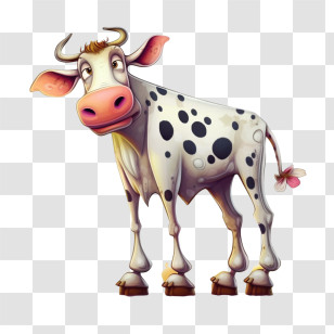 Cow
 - Cartoon Cow With A Playful Expression Transparent PNG