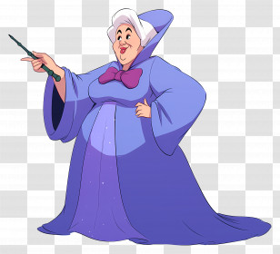 Cinderella Fairy Godmother - Fairy Godmother With Wand Transparent PNG