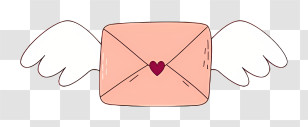 Mail - Winged Envelope With Heart As A Symbol Of Love Transparent PNG