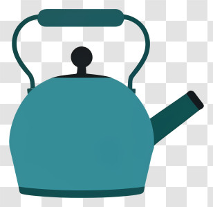 Water Kettle - Simple Teal Kettle For Kitchen Use Transparent PNG