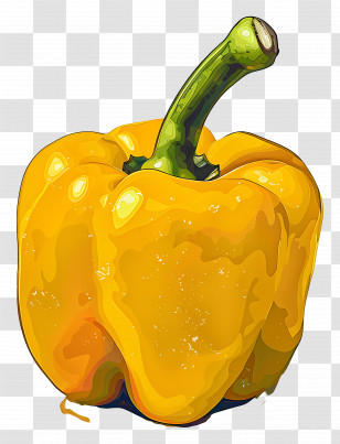 Yellow Bell Pepper - Realistic Yellow Bell Pepper Illustration Transparent PNG