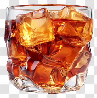 Negroni - Whiskey Glass With Ice Transparent PNG