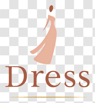 Dress Logo - Graceful Peach Dress Silhouette Logo Transparent PNG
