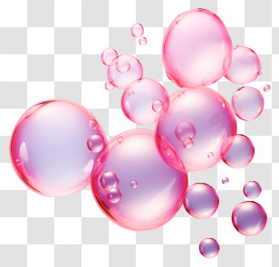 Pink Bubbles - Pink Soapy Bubbles Illustration Transparent PNG