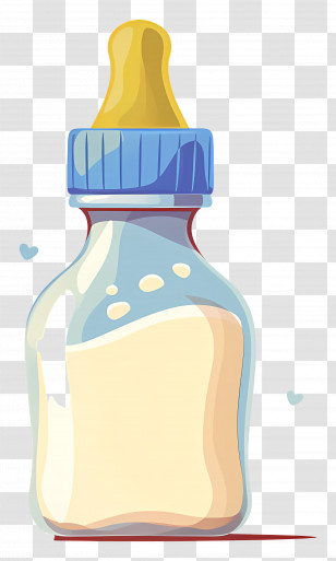 Plastic Baby Bottle - Baby Bottle With Milk Transparent PNG