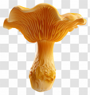 Chanterelle Mushroom - Golden Mushroom Botanical Artwork Transparent PNG