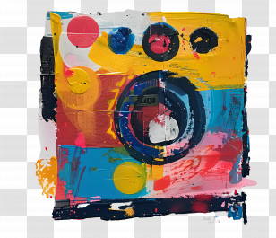 Oil Painting - Colorful Abstract Camera Art Transparent PNG