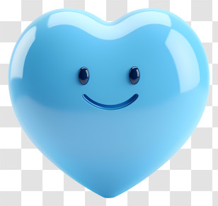 Emoji - Smiling Blue Heart Cartoon Transparent PNG