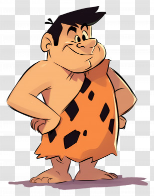 Fred Flintstone - Cartoon Character In Orange Outfit Transparent PNG