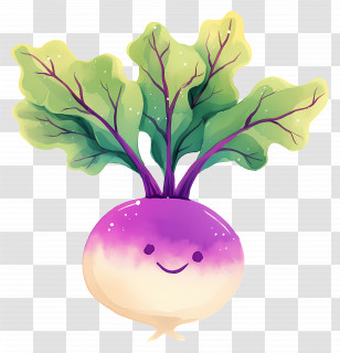 Cartoon Turnip - Smiling Purple Turnip Cartoon Transparent PNG