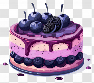 Blueberry Cake - Delicious Blueberry Cake For Dessert Transparent PNG