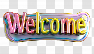 Welcome - Bright Colorful Welcome Text Design Transparent PNG