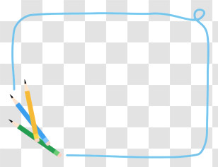 School Frame - Blue Pencil Frame For Creative Use Transparent PNG