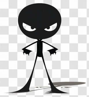 Shadowy Cartoon Character With Angry Eyes - Shadowy Cartoon Character With Angry Expression Transparent PNG