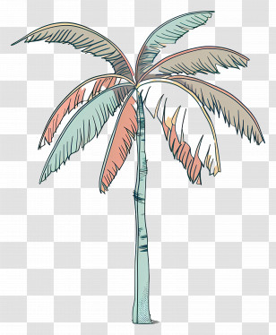 Palm Tree - Illustration Of A Palm Tree Transparent PNG
