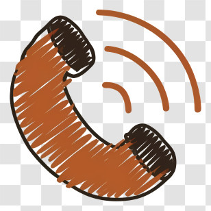 Telephone - Brown Phone With Signal Waves Transparent PNG