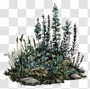 Tundra Vegetation - Wild Plants And Herbs In Natural Arrangement Transparent PNG