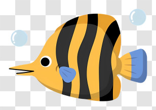 Icon - Yellow And Black Striped Fish Transparent PNG