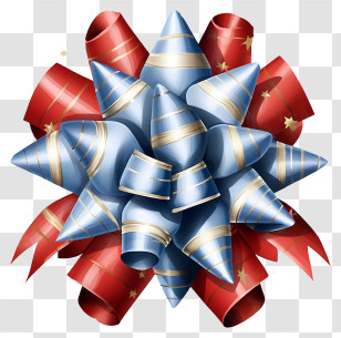 Ribbon Bow - Red And Blue Gift Bow Transparent PNG