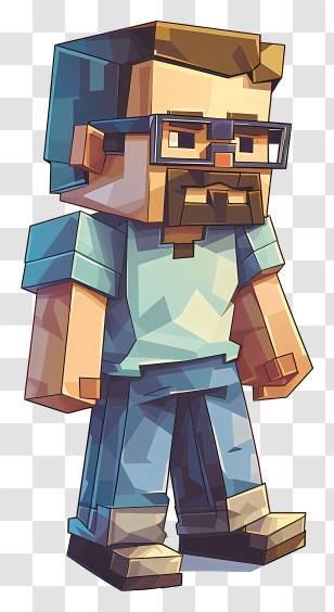 Minecraft Steve - Pixelated Character Design In 3D Style Transparent PNG