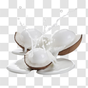 World Plant Milk Day - Coconut With Milk Splash Transparent PNG