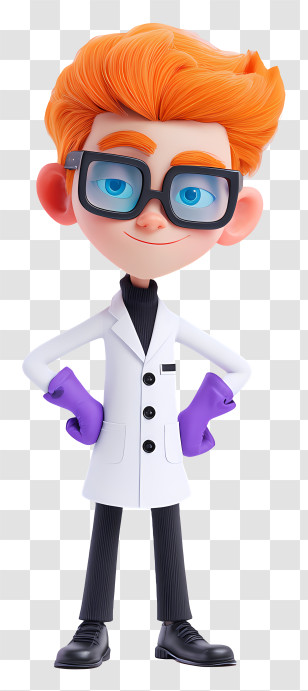 Cartoon Boy Scientist - Cute Boy Scientist Character Transparent PNG