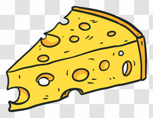 Cheese Slice - Cartoon Cheese Wedge Illustration Transparent PNG