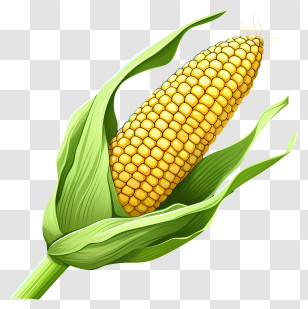Flat Corn - Fresh Corn On The Cob Illustration Transparent PNG