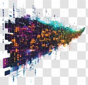 Data Stream - Digital Data Stream Abstract Art Transparent PNG