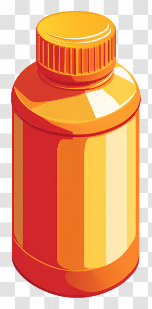 Isometric Plastic Bottle - Orange Plastic Bottle Transparent PNG
