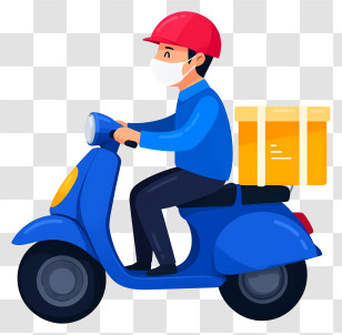 Food Delivery Service - Scooter Delivery Service Transparent PNG