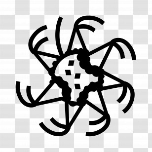 Pinata Emoji - Black Star Pattern Transparent PNG