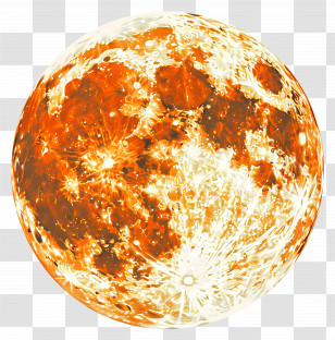 Orange Moon - Yellowish Moon With Bright Surface Details Transparent PNG
