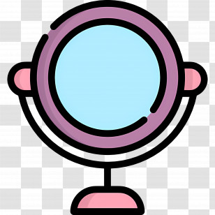 Beauty Mirror - Round Mirror For Grooming Transparent PNG