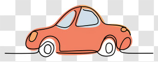 Car Illustration - Cartoon Orange Car Sketch Design Transparent PNG