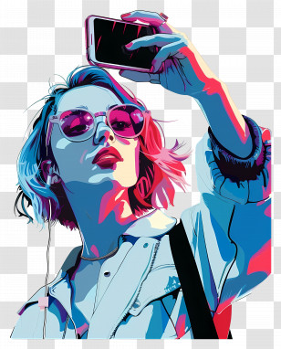 Woman Taking Selfie - Stylish Person Taking A Selfie Transparent PNG