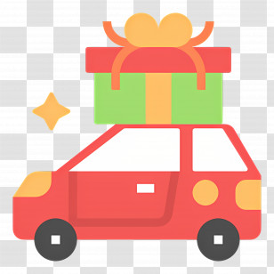 Christmas Truck - Car Carrying A Gift Transparent PNG