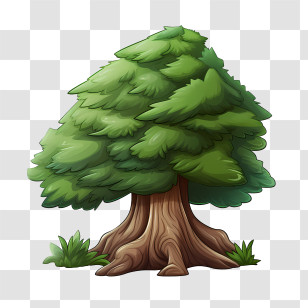 Evergreen Tree - Lush Green Tree With Branches And Leaves Transparent PNG
